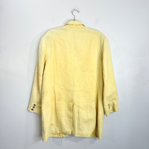 Vintage JAX Sport Vancouver 100% ramie butter yellow summer blazer jacket L - Picture 4 of 16
